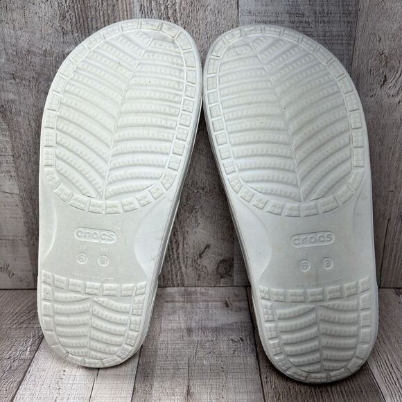 Crocs Women's Classic Slide Sandal Comfort Two Strap Slip On White Size 8 - Picture 11 of 16